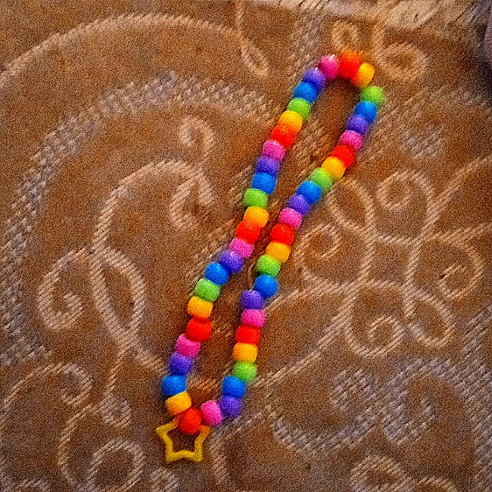 Handmade rainbow star Kandi necklace
